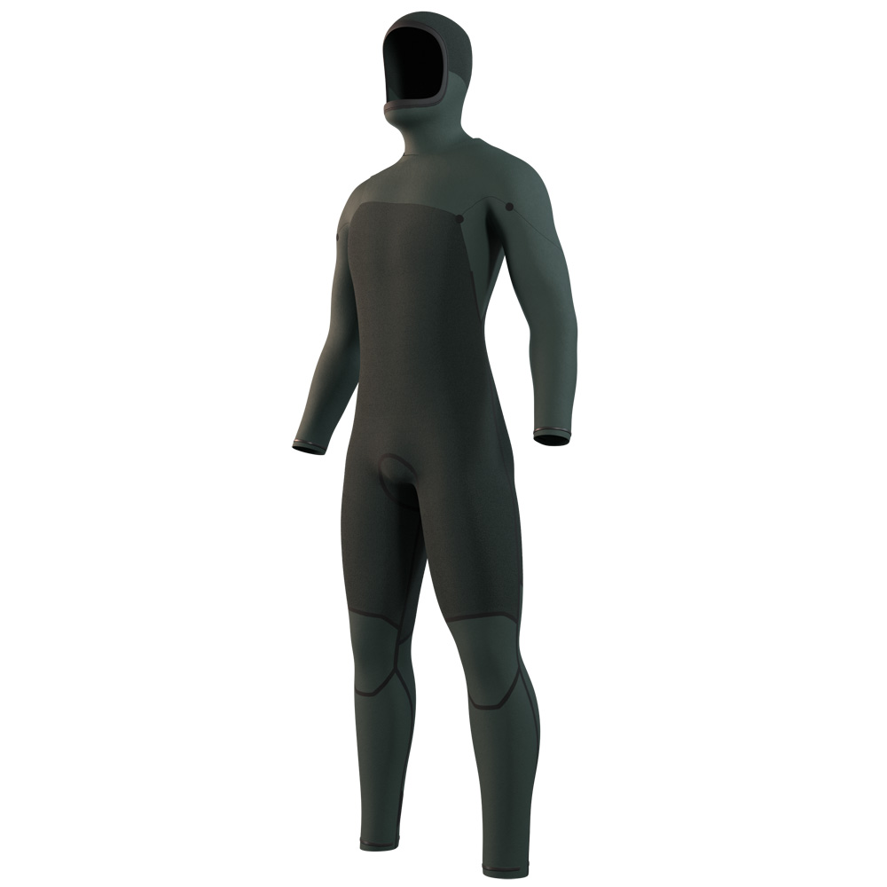 Mystic Motion Hooded Fullsuit 5/3 mm muta uomo nera con cerniera frontale 3