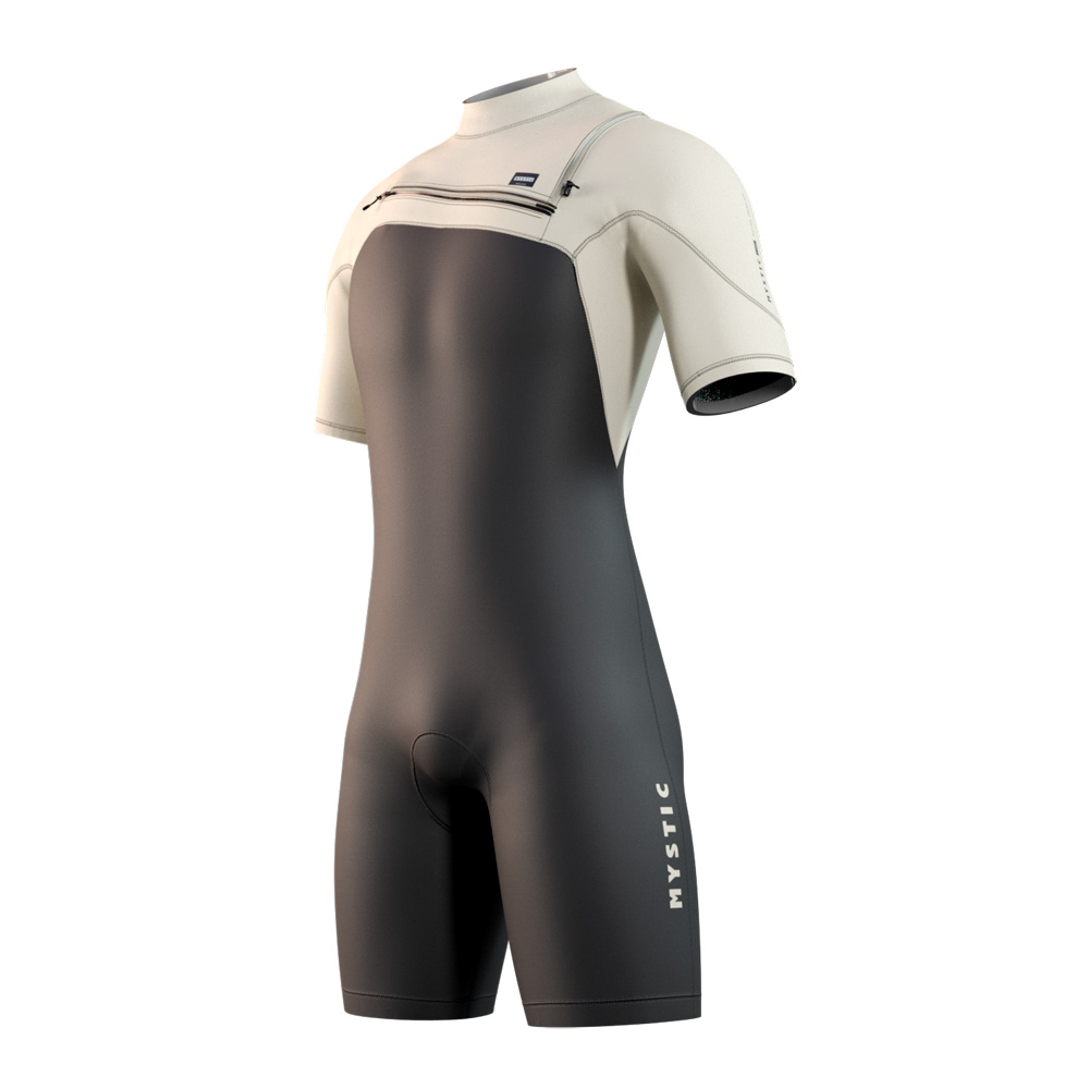 Mystic Motion shorty 3/2 mm borstrits heren zwart/zand foto 1