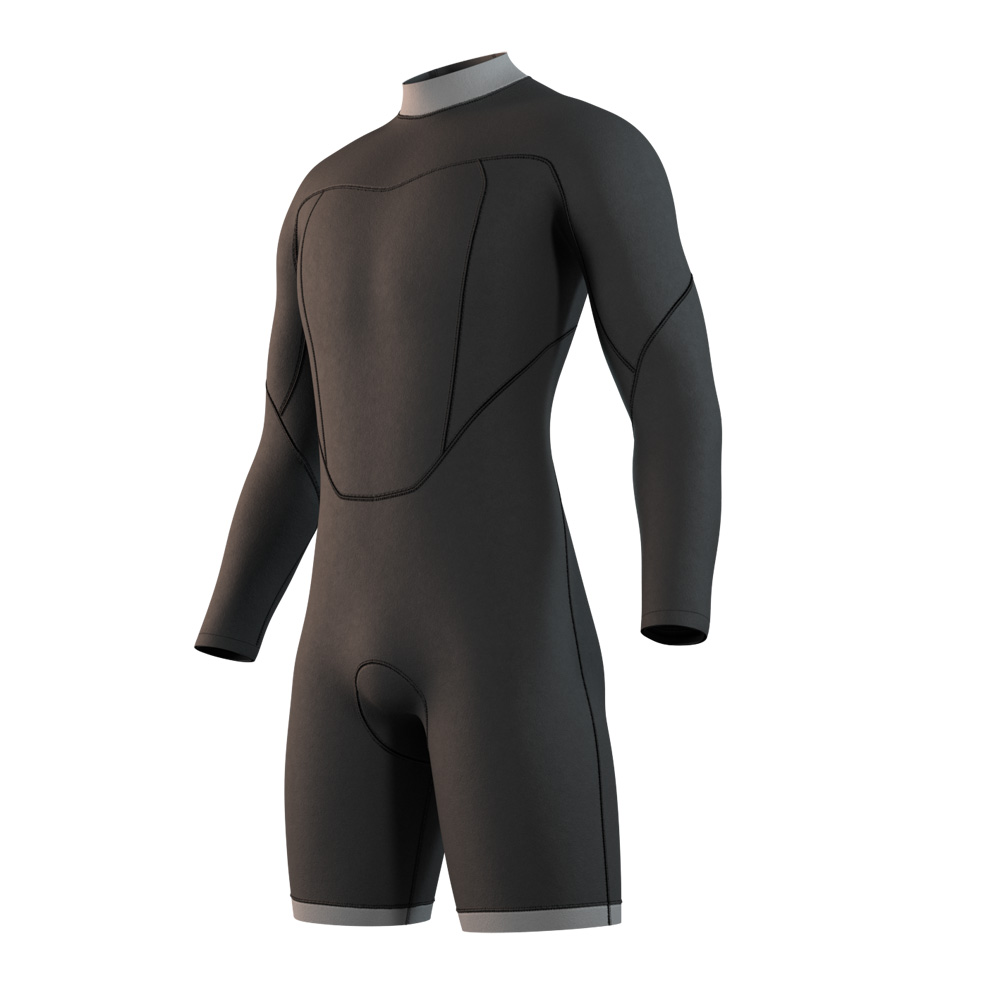 Mystic Brand Longarm Shorty 3/2 mm muta uomo nera con cerniera posteriore 3