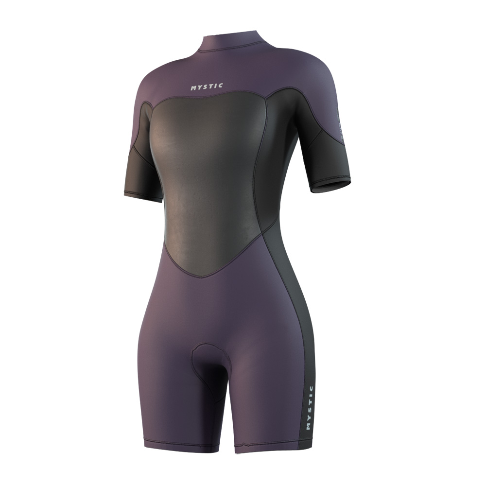 Brand Shorty 3/2 mm muta donna viola con cerniera posteriore