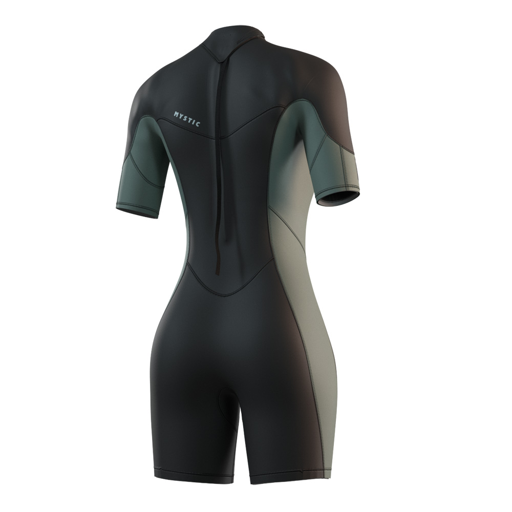 Brand Shorty 3/2 mm muta donna verde con cerniera posteriore