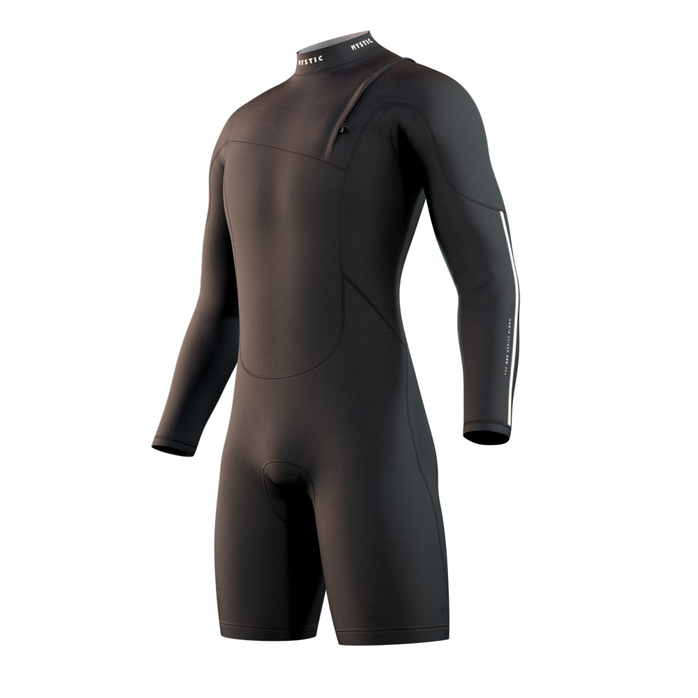 Mystic The One longarm shorty 3/2 mm zipfree uomo nero foto 1
