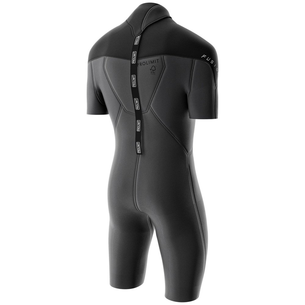 Prolimit Fusion shorty 2/2 mm muta uomo con zip posteriore nera 3