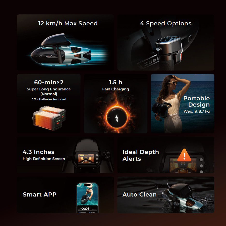 Sublue Vapor Pro scooter subacqueo grigio/blu 5