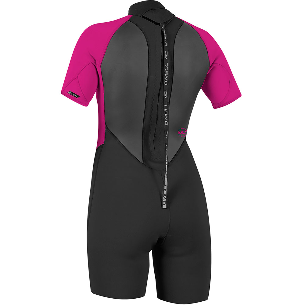 Oneill Reactor 2-2 mm Back Zip Shorty muta da donna nera/rosa 2