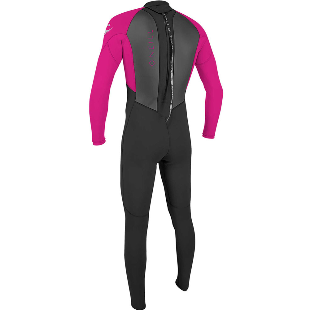Oneill Reactor 2 3/2 muta integrale con zip sul retro bambini nera/rosa 3