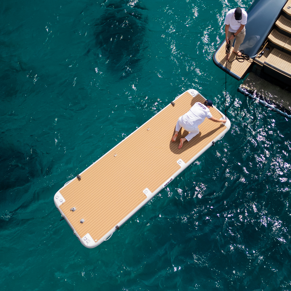 SeaRaft Teak Deck grigio large piattaforma gonfiabile 14