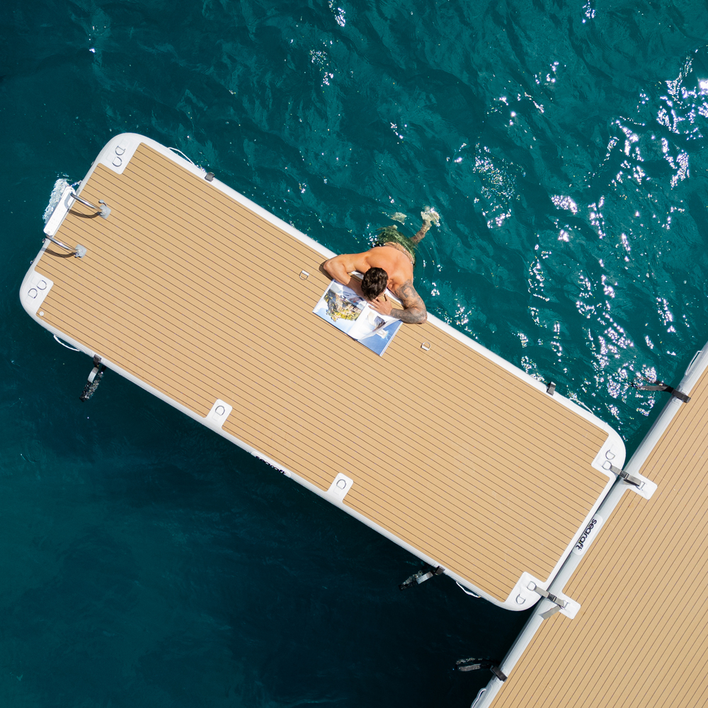 SeaRaft Teak Deck grigio large piattaforma gonfiabile 19