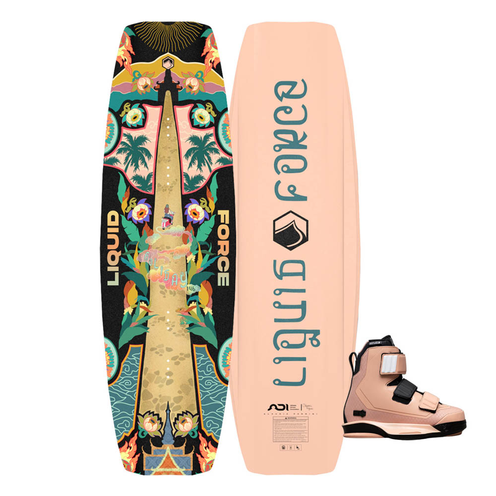 Liquid Force Set wakeboard Vacanza 142 cm con legature Hook 6x foto 1