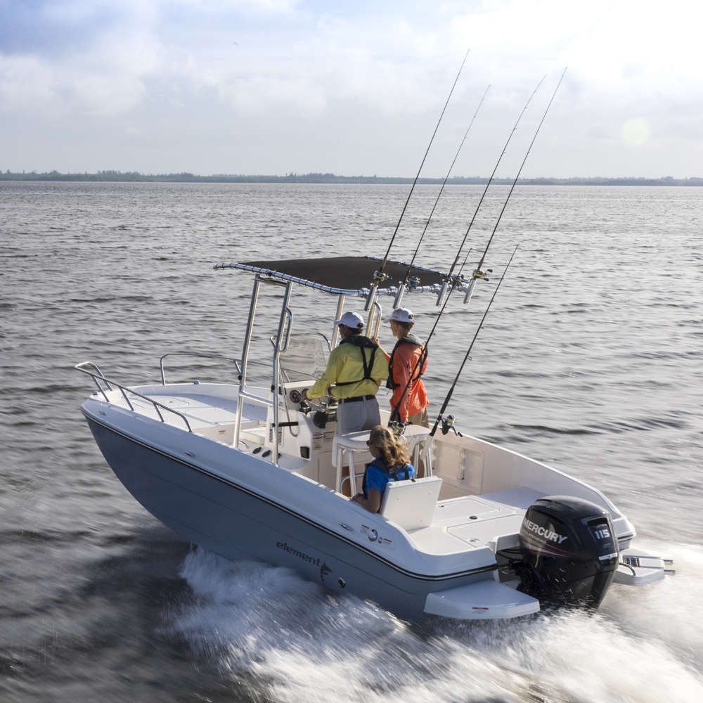 Fishmaster Original T-Top lucidato con tela blu navy 15