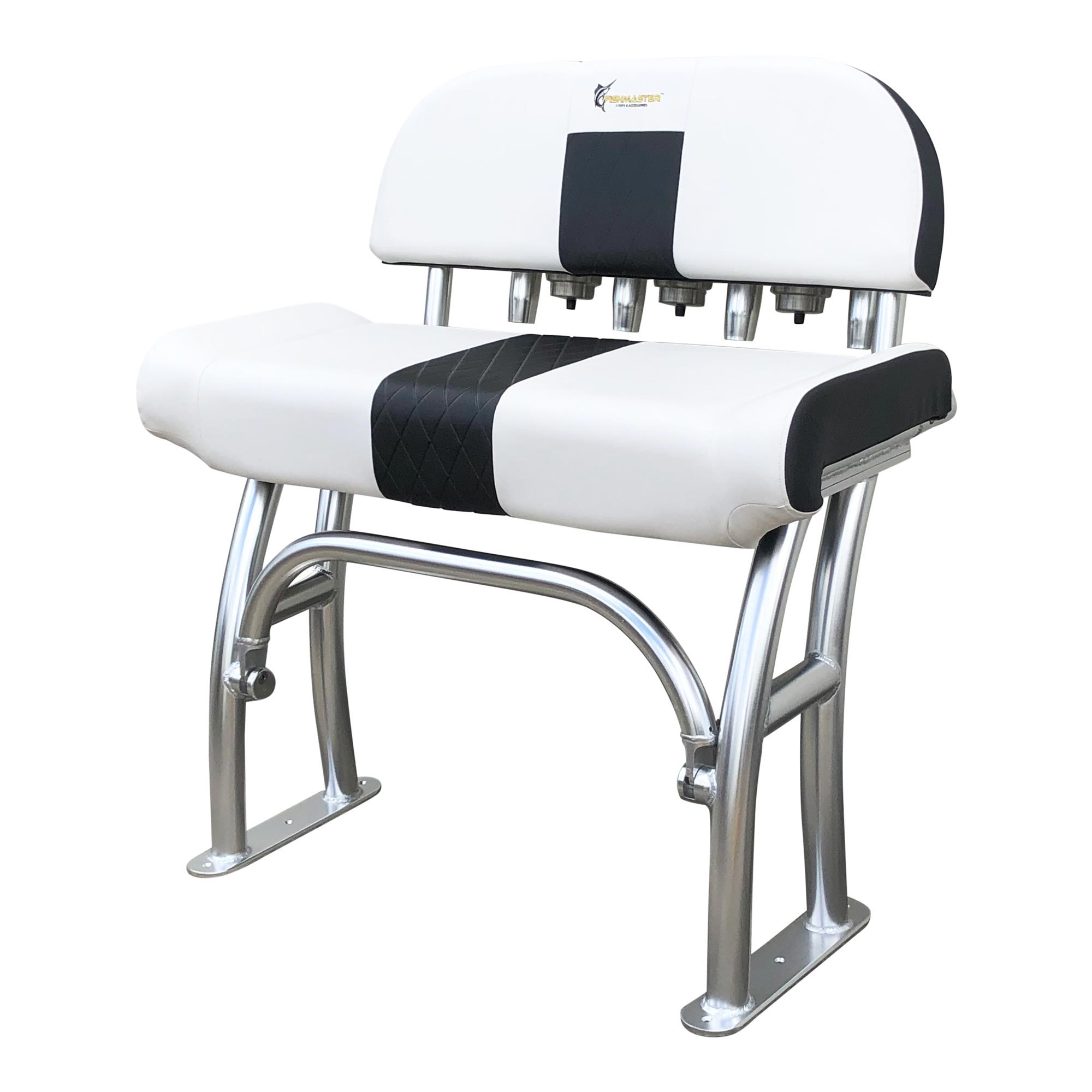 Fishmaster Pro T-Top sedia lucidata con cuscino bianco incl. schienale 2