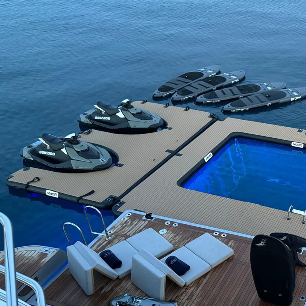 M-Shape jet ski dock gonfiabile rotondo nero