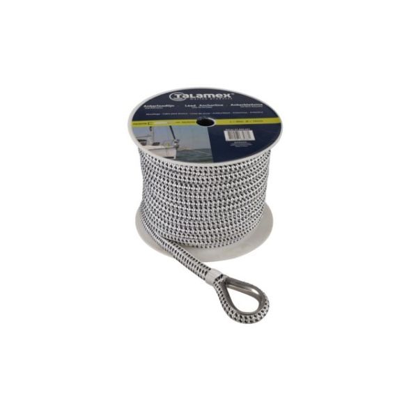 corda d'ancoraggio in poliestere intrecciato con piombo 12mm x 40m