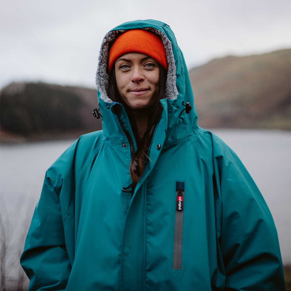 red paddle Pro Change Jacket poncho lange mouwen teal 5