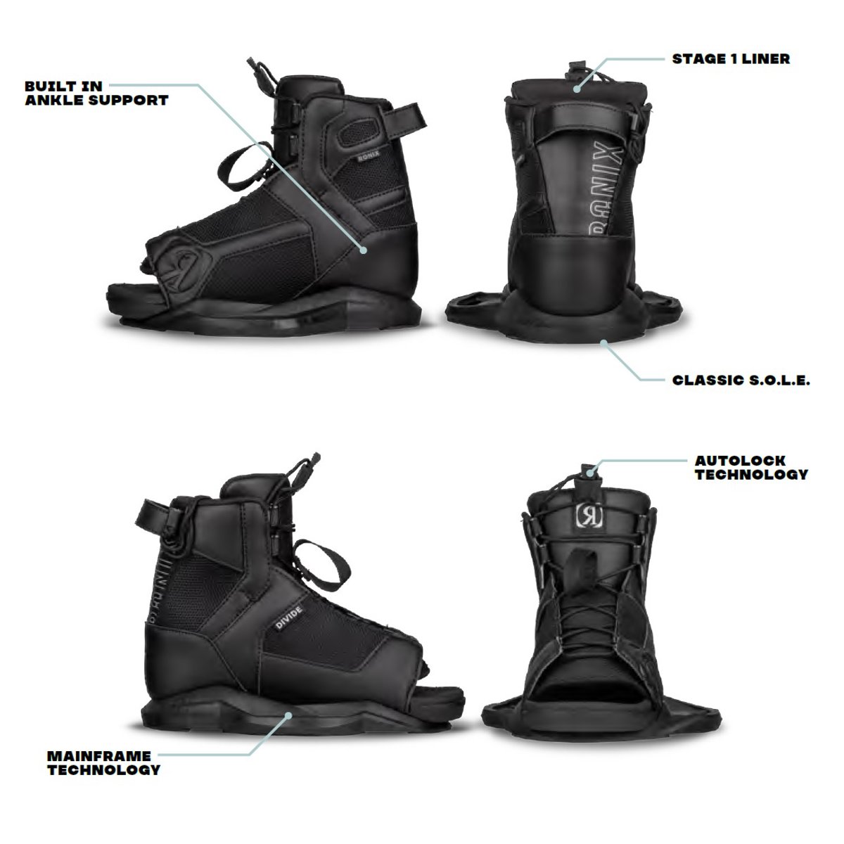 Ronix Divide Kids wakeboardbindingen 6