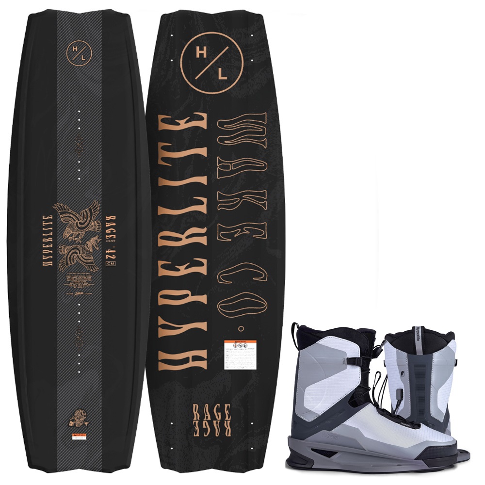Hyperlite Rage Loaded wakeboard set 144 cm zero2 bindingen foto 1