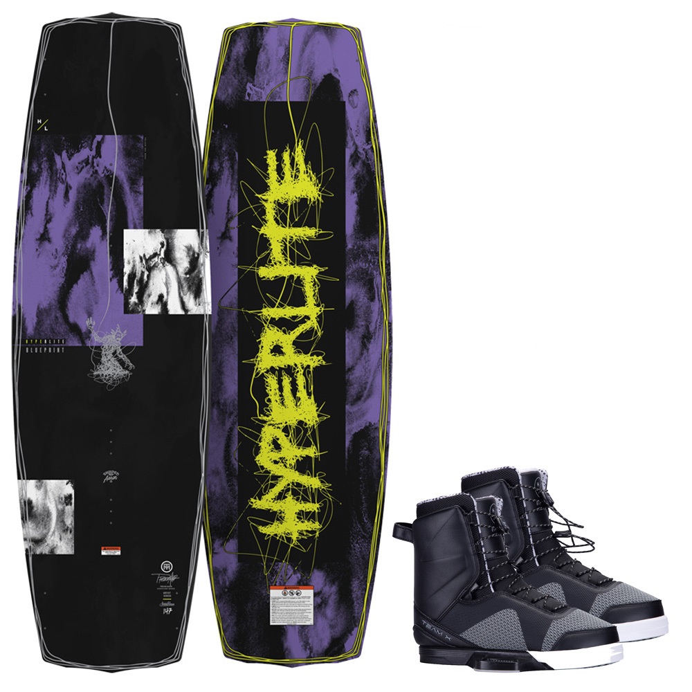 Hyperlite Blueprint wakeboard set 138 cm met Team x bindingen foto 1