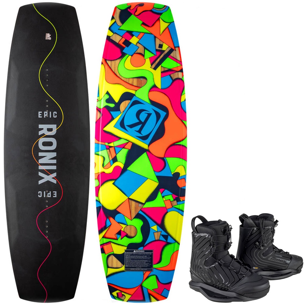 Ronix Epic wakeboard set 153 cm met One gloss midnight bindingen foto 1