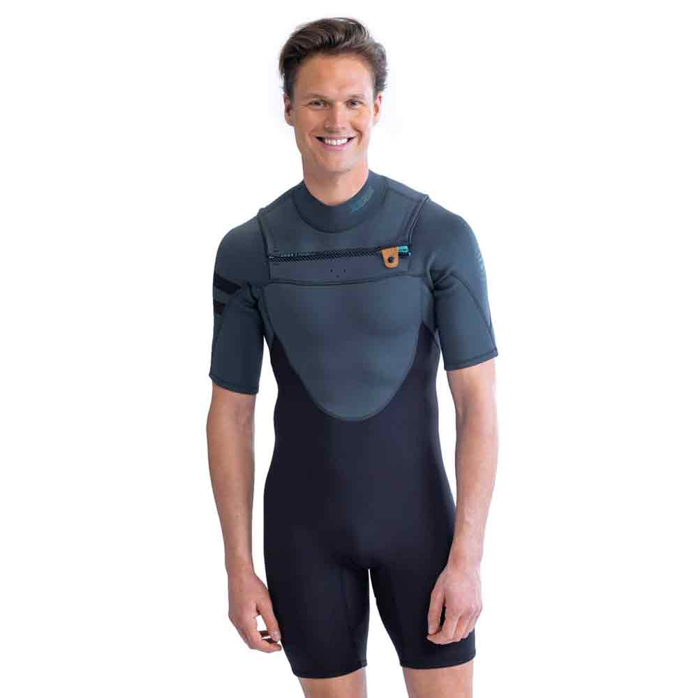 Perth Shorty Chestzip 3|2MM wetsuit heren grijs