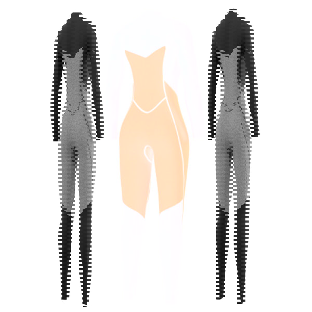 Mystic Dazzled Fullsuit 5/3mm dubbele borstrits dames Zwart 7