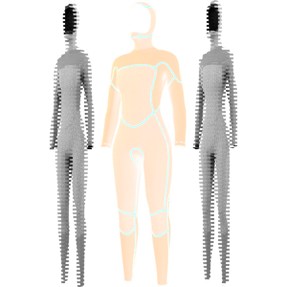 Mystic Gem Hooded fullsuit 6/4/3mm dubbele borstrits dames zwart 6