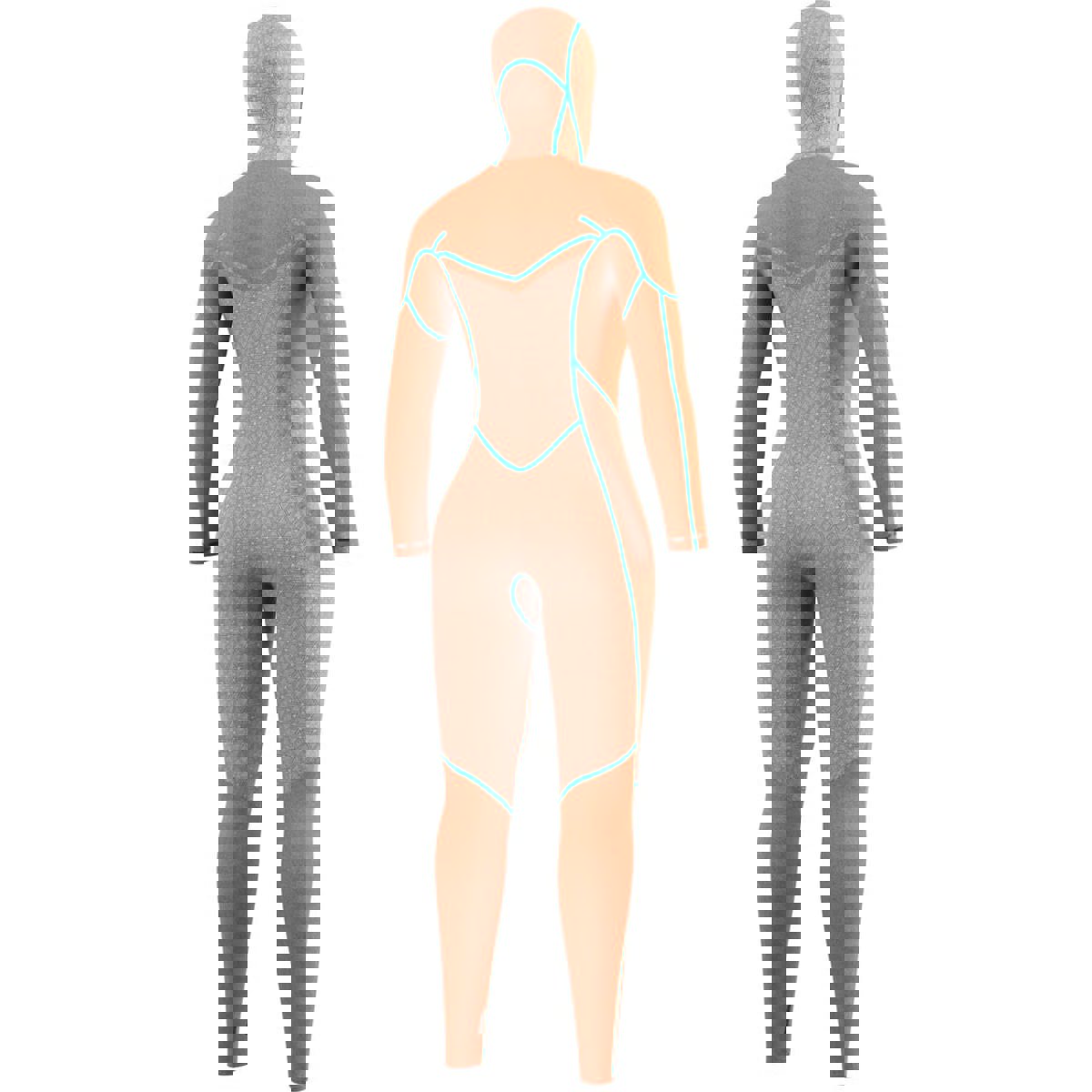 Mystic Gem Hooded fullsuit 6/4/3mm dubbele borstrits dames zwart 7