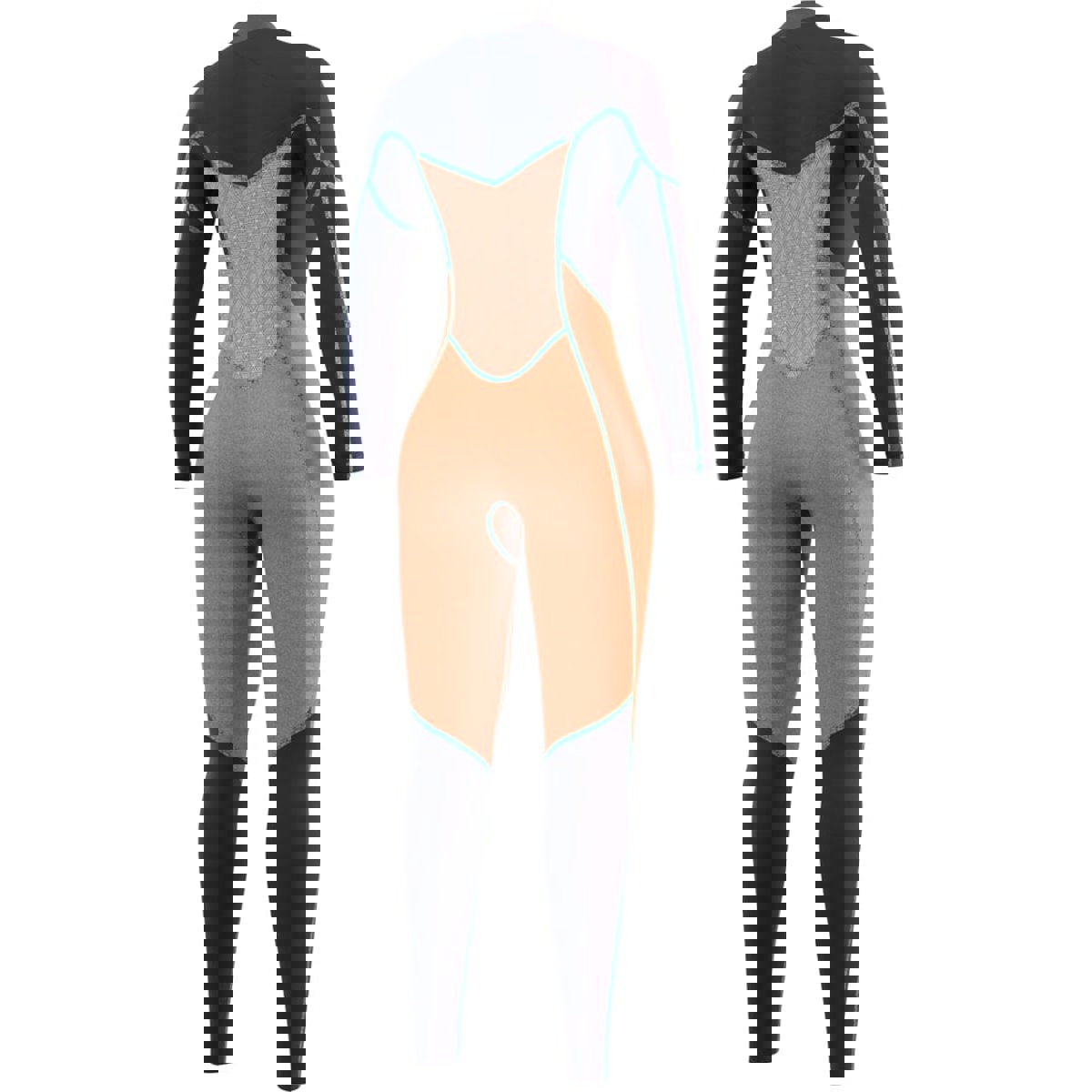 Mystic Jayde fullsuit 5/4mm dubbele borstrits dames donker grijs 5