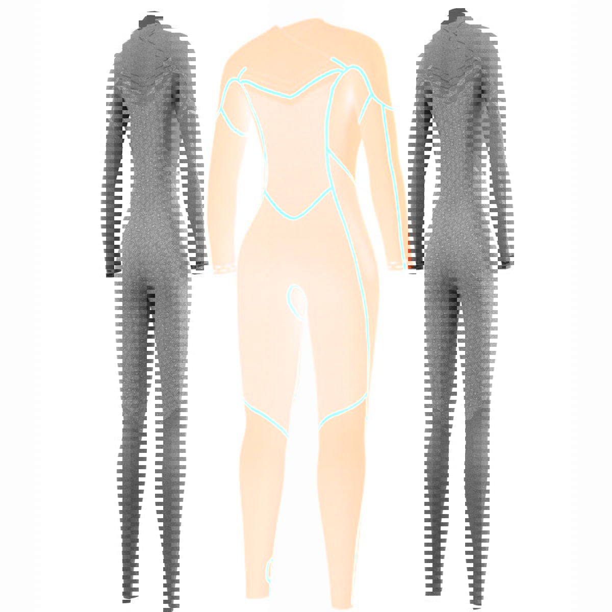 Mystic Gem fullsuit 5/4mm dubbele borstrits dames zwart 6