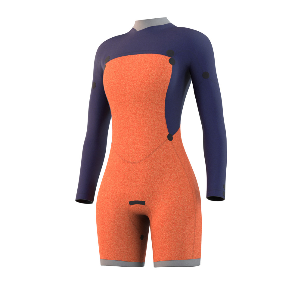 Mystic Dazzled Longarm Shorty 3/2mm dubbele borstrits dames zwart 3