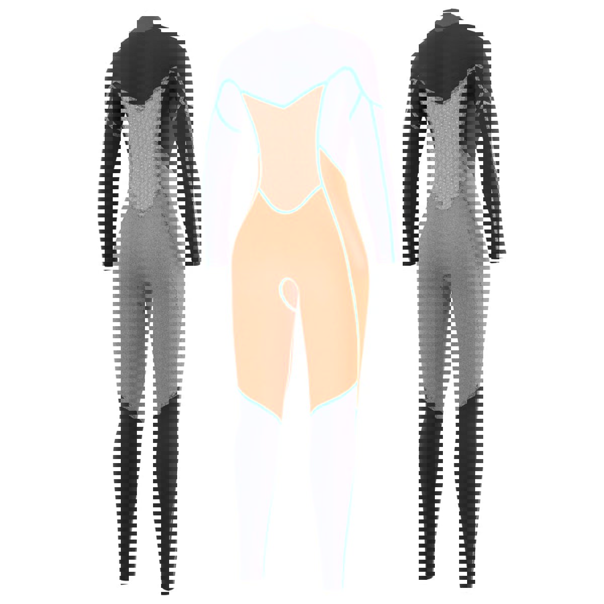 Mystic Jayde fullsuit wetsuit 4/3mm dubbele borstrits dames zwart 12