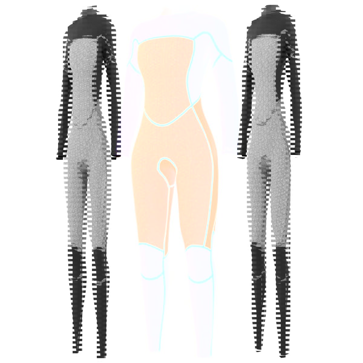 Mystic Jayde fullsuit wetsuit 3/2mm dubbele borstrits dames navy blauw 5