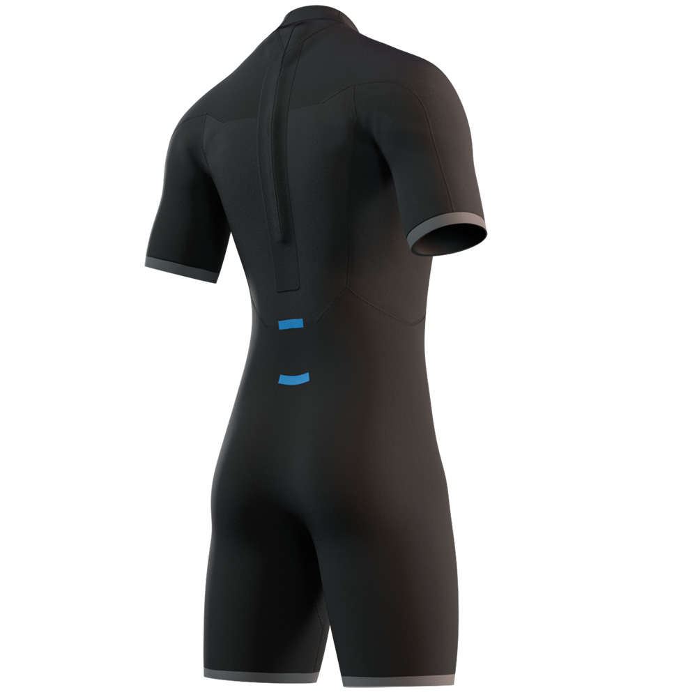 Mystic Brand shorty wetsuit 3/2 rugrits heren blauw 4