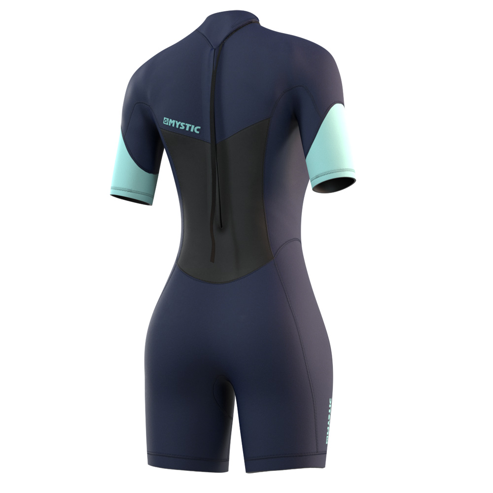 Mystic Brand shorty wetsuit 3/2 rugrits dames night blauw 2