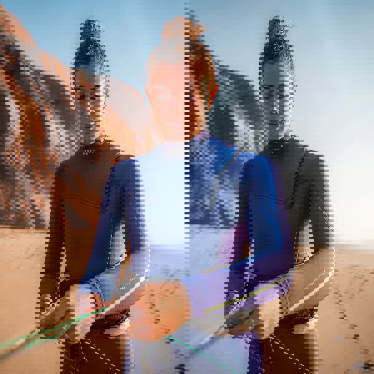 Mystic The One fullsuit 4/3 mm dames paars zipfree 13