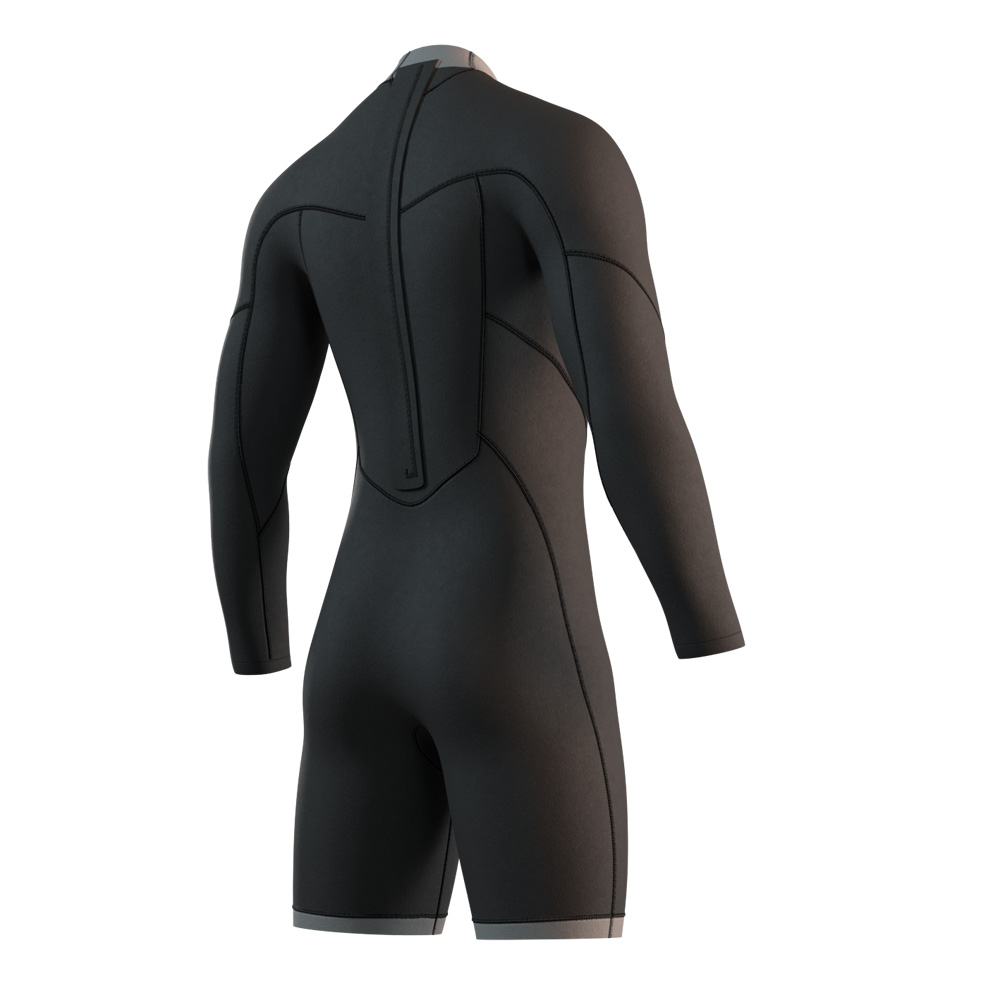 Mystic Brand longarm wetsuit 3/2 mm rugrits heren zwart 4