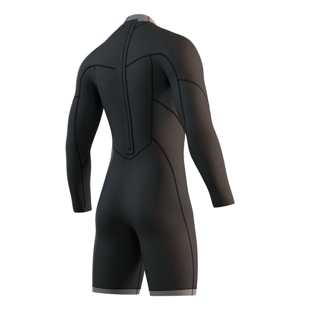Mystic Brand longarm wetsuit 3/2 mm rugrits heren zwart 7