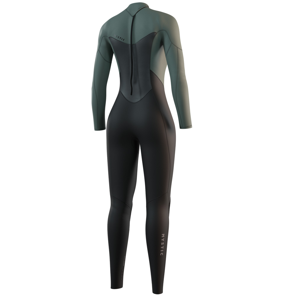 Mystic Star fullsuit wetsuit 5/3 mm rugrits dames groen 2