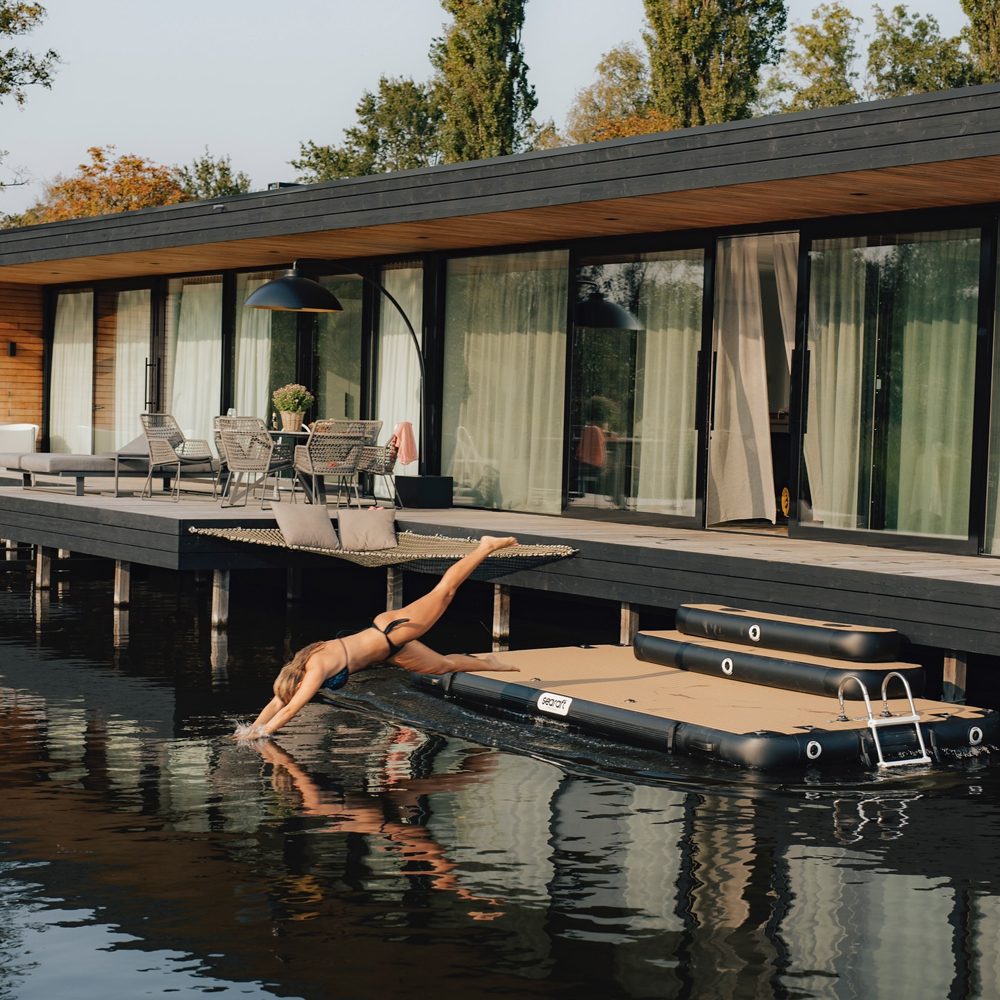 SeaRaft Teak deck zwart small opblaasbaar platform 3