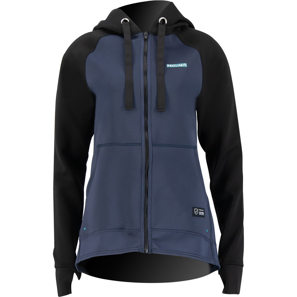 Prolimit sup neopreen hoodie dames met rits 1,5mm zwart zwart 3