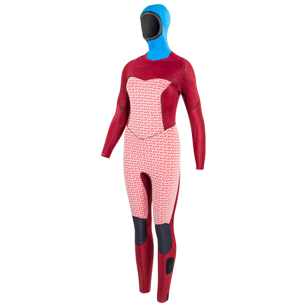 Prolimit Oxygen hooded steamer Free-X 6/4 mm borstrits zwart/grijs/wine wetsuit dames 3