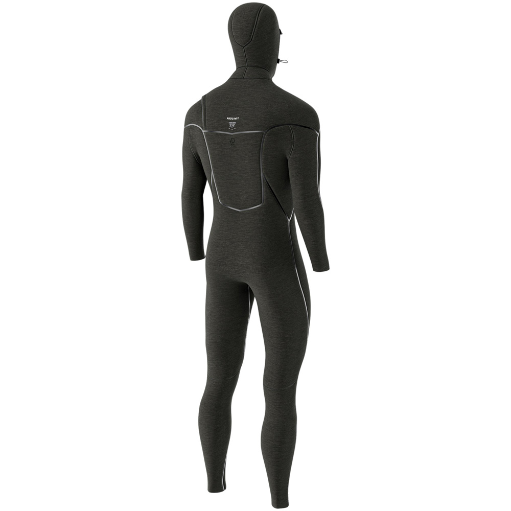 Prolimit Mercury steamer wetsuit 6/4 mm borstrits heren zwart hooded 3