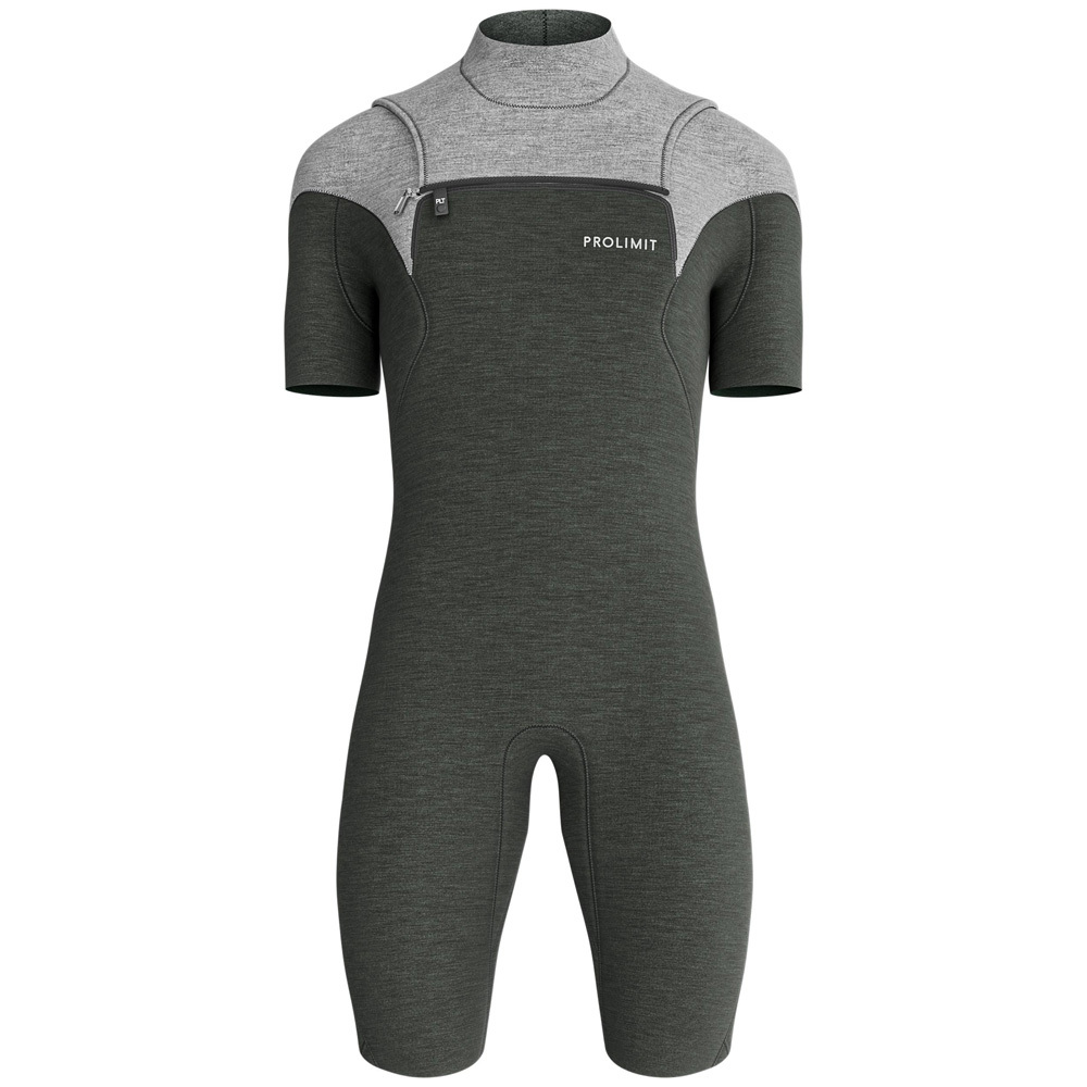 Prolimit Mercury shorty wetsuit 2/2 mm borstrits heren grijs 2