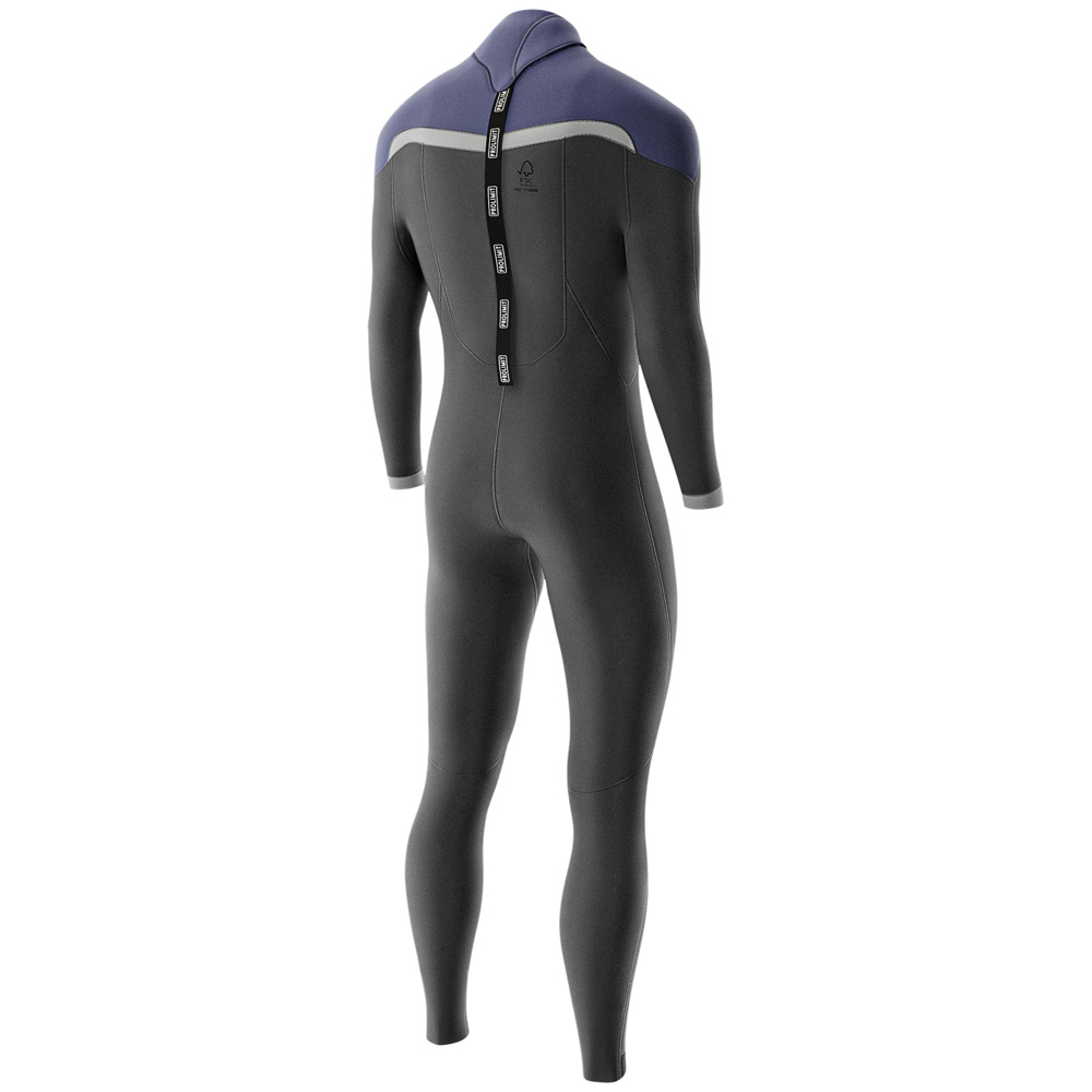 Prolimit ACE steamer wetsuit 4/3 mm rugrits heren grijs 3