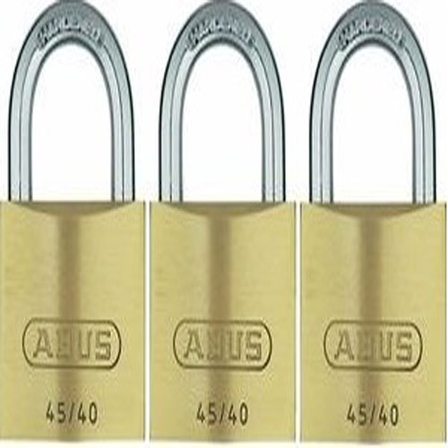 Abus Hangslot messing met kunstofmantel 30mm 3 stuks gelijksluitend foto 1