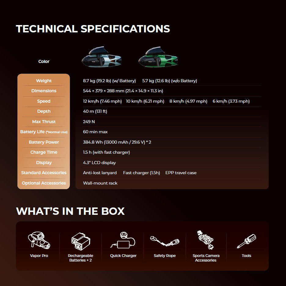 Sublue Vapor Pro onderwater scooter groen 10