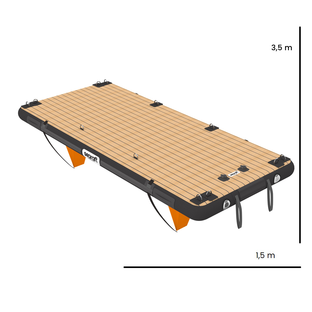SeaRaft Teak deck zwart medium opblaasbaar platform 13