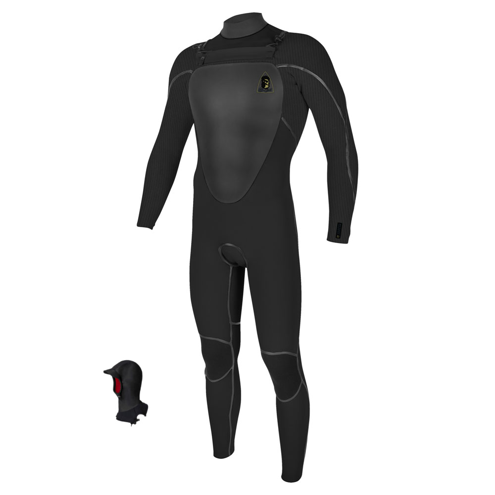 Oneill Mutant Legend 5/4 borst rits met hood fullsuit heren zwart foto 1