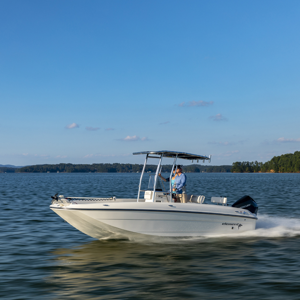 Fishmaster original T-Top polished met navy canvas 13