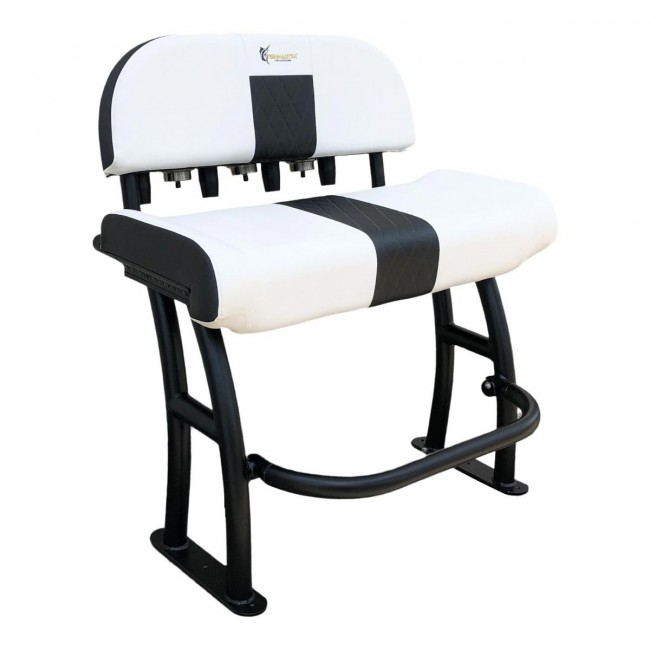 Fishmaster pro T-Top stoel zwart met wit kussen incl. rugleuning 2