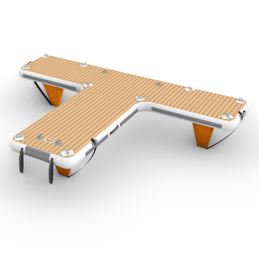 T-Shape opblaasbaar jetski dock grijs